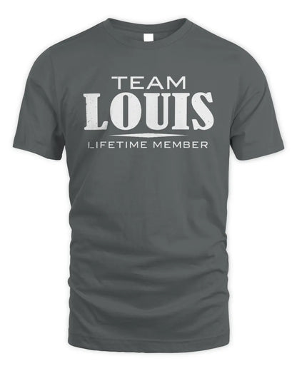 LOUIS BL62-K4-128 - Personalized “Team NAME Lifetime Member” - Unisex Standard T-Shirt - Charcoal