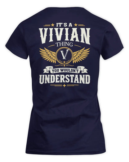 VIVIAN KT06-M008 It’s a [NAME] Thing – You Wouldn’t Understand | Personalized Vintage T-Shirt - Women's Standard T-Shirt - Navy