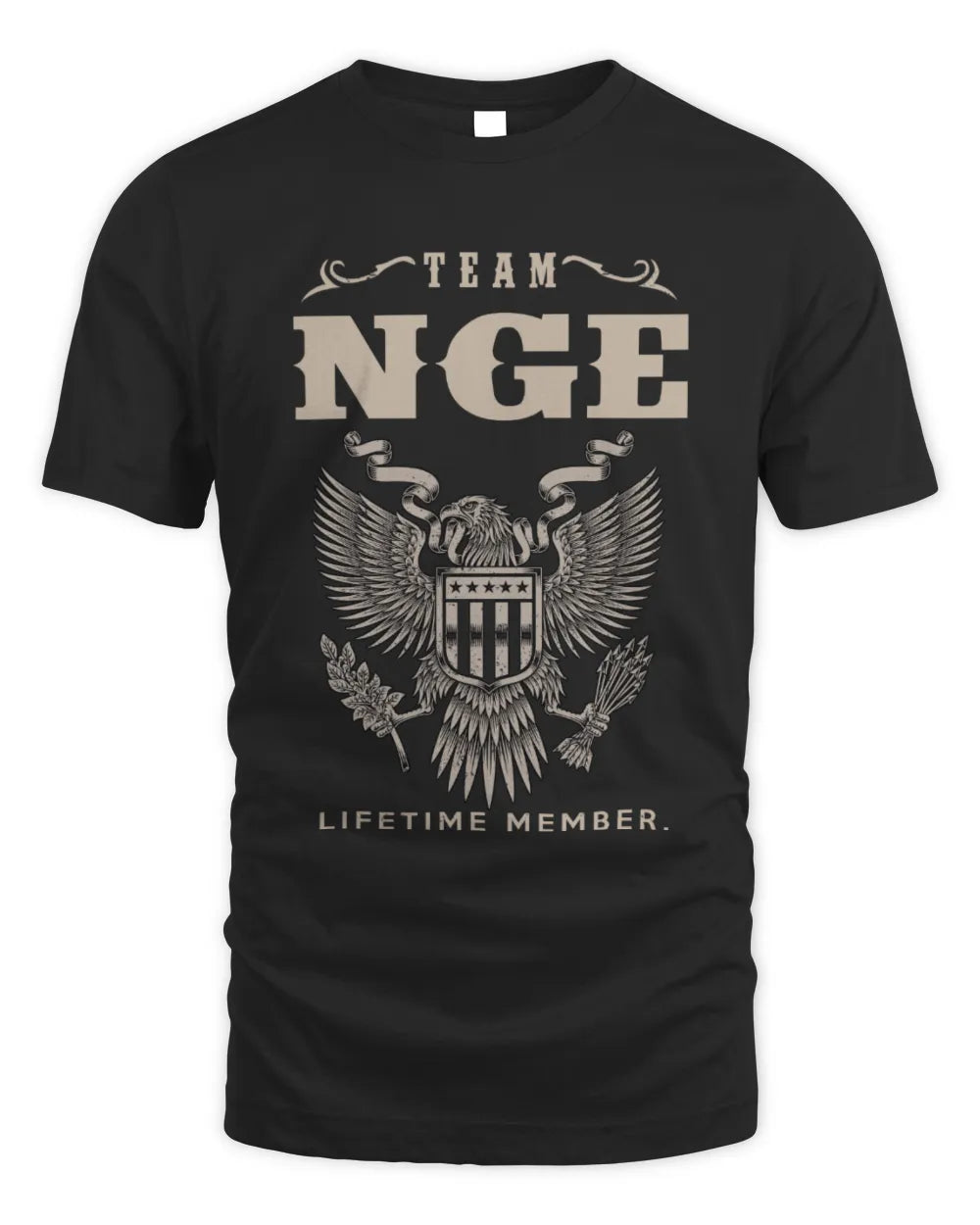 NGE TP06-K82 – Personalized Classic Style Apparel “Team NAME Lifetime Member” - Unisex Standard T-Shirt - Black