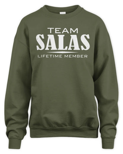 SALAS BL62-K4-128 - Personalized “Team NAME Lifetime Member” - Unisex Sweatshirt - Military Green