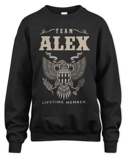 ALEX TP06-K82 – Personalized Classic Style Apparel “Team NAME Lifetime Member” - Unisex Sweatshirt - Black