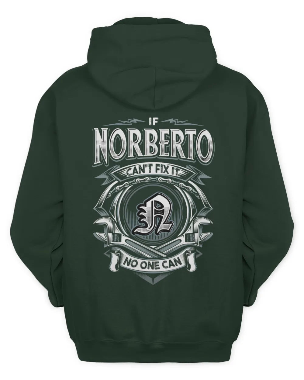 NORBERTO AP81-K4-626 - Personalized Ahmed Quote Apparel “If Ahmed Can't Fix It, No One Can” - Unisex Hoodie - Forest Green