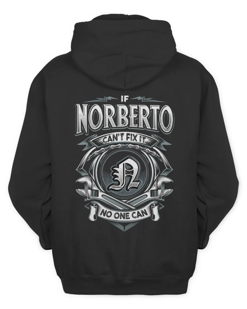 NORBERTO AP81-K4-626 - Personalized Ahmed Quote Apparel “If Ahmed Can't Fix It, No One Can” - Unisex Hoodie - Black