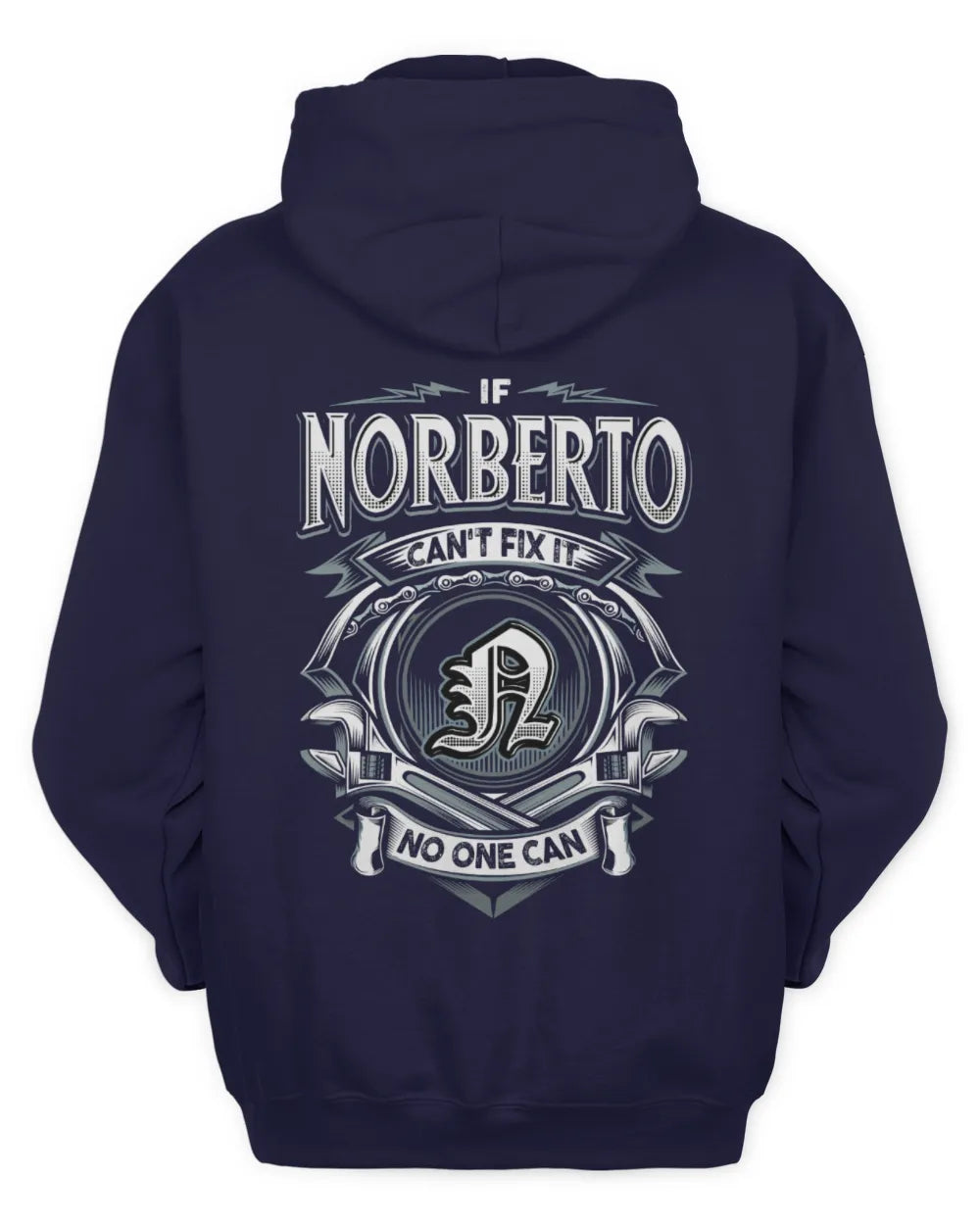 NORBERTO AP81-K4-626 - Personalized Ahmed Quote Apparel “If Ahmed Can't Fix It, No One Can” - Unisex Hoodie - Navy
