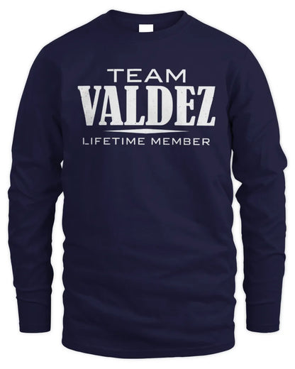 VALDEZ BL62-K4-128 - Personalized “Team NAME Lifetime Member” - Men's Long Sleeved T-Shirt - Navy