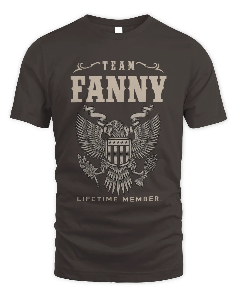 FANNY TP06-K82 – Personalized Classic Style Apparel “Team NAME Lifetime Member” - Unisex Standard T-Shirt - Dark Chocolate