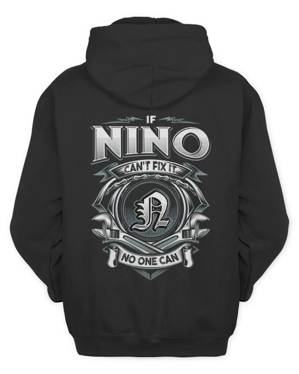 NINO AP81-K4-626 - Personalized Ahmed Quote Apparel “If Ahmed Can't Fix It, No One Can” - Unisex Hoodie - Black