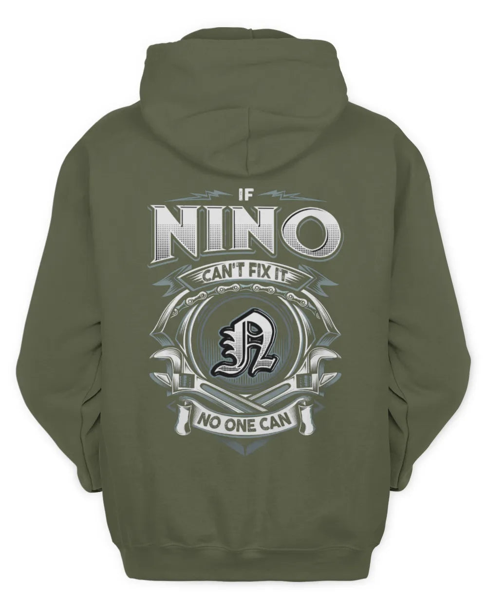 NINO AP81-K4-626 - Personalized Ahmed Quote Apparel “If Ahmed Can't Fix It, No One Can” - Unisex Hoodie - Military Green