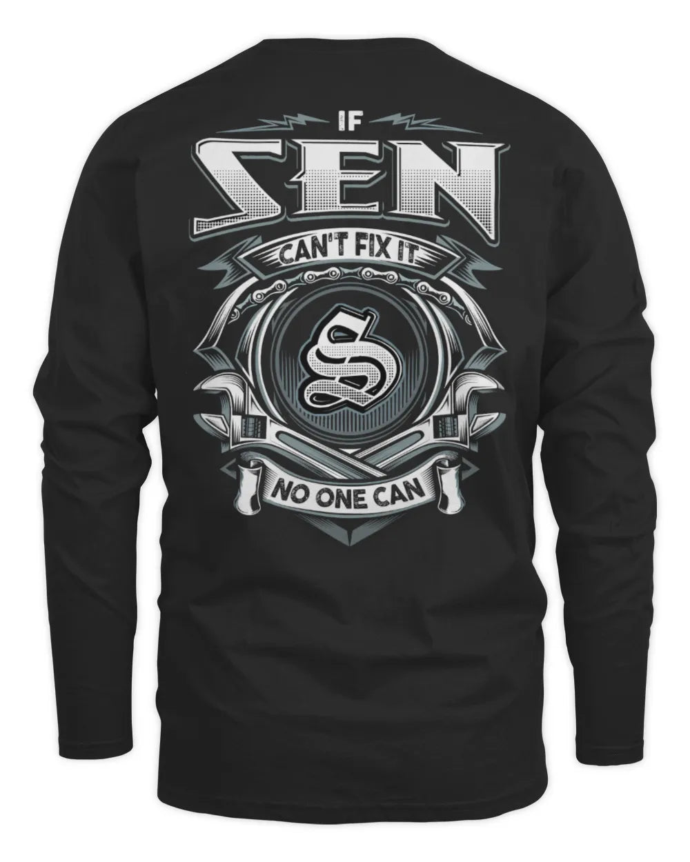 SEN AP81-K4-626 - Personalized Ahmed Quote Apparel “If Ahmed Can't Fix It, No One Can” - Men's Long Sleeved T-Shirt - Black