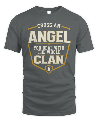 ANGEL NT1-K008 Cross A/An NAME, You Deal With the Whole Clan | Personalized Vintage T-Shirt - Unisex Standard T-Shirt - Charcoal