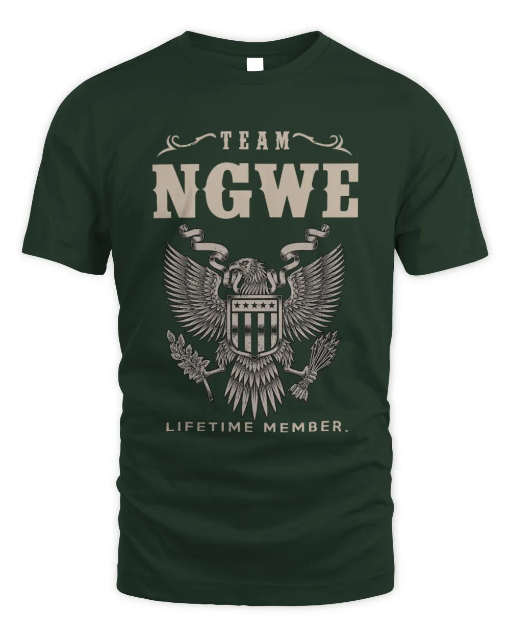 NGWE TP06-K82 – Personalized Classic Style Apparel “Team NAME Lifetime Member” - Unisex Standard T-Shirt - Forest Green