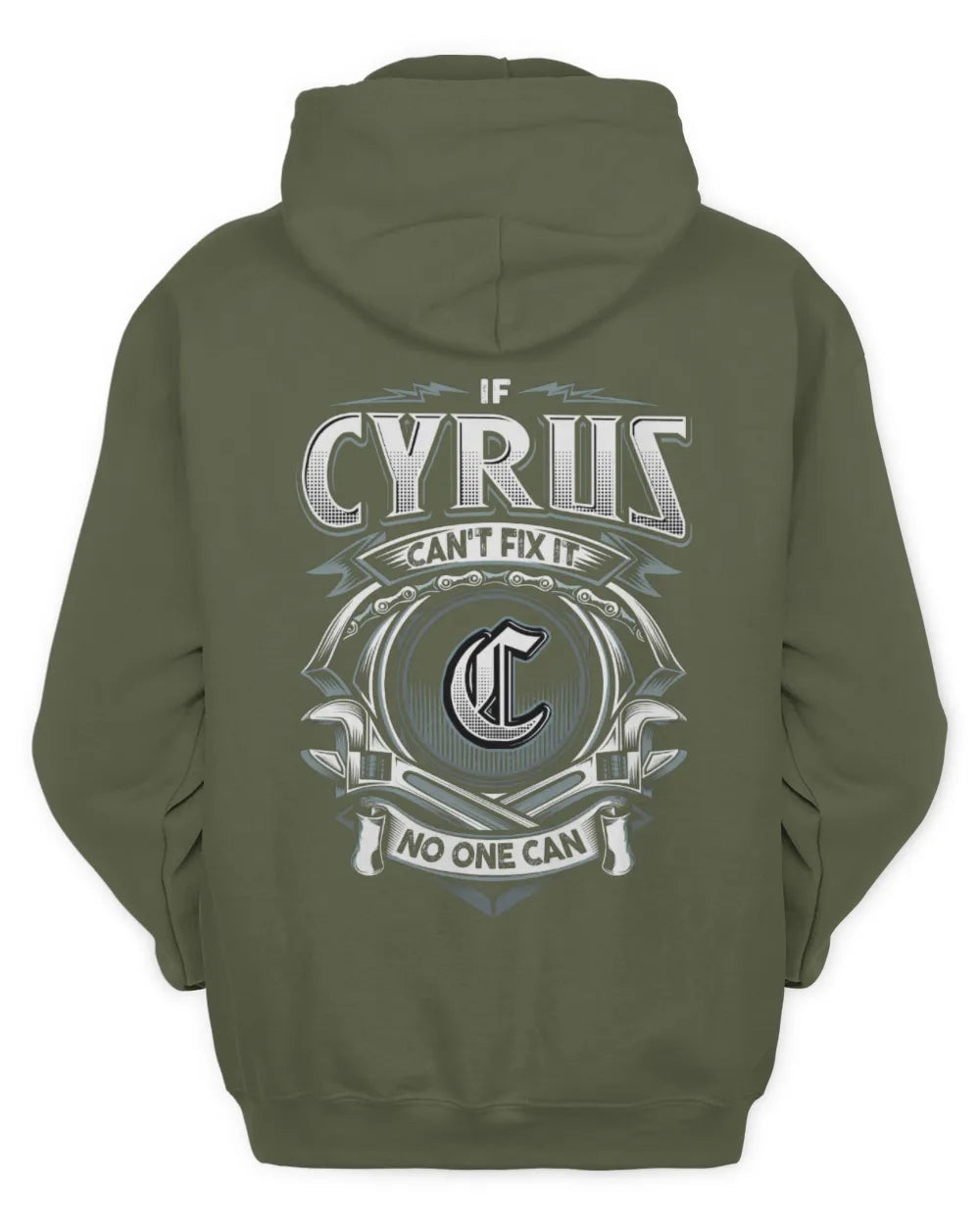 CYRUS AP81-K4-626 - Personalized Ahmed Quote Apparel “If Ahmed Can't Fix It, No One Can” - Unisex Hoodie - Military Green