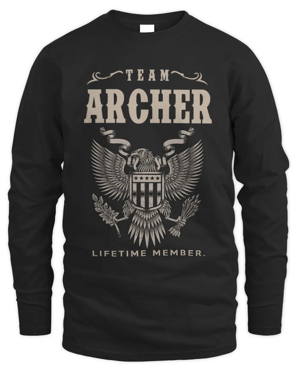 ARCHER TP06-K82 – Personalized Classic Style Apparel “Team NAME Lifetime Member” - Men's Long Sleeved T-Shirt - Black