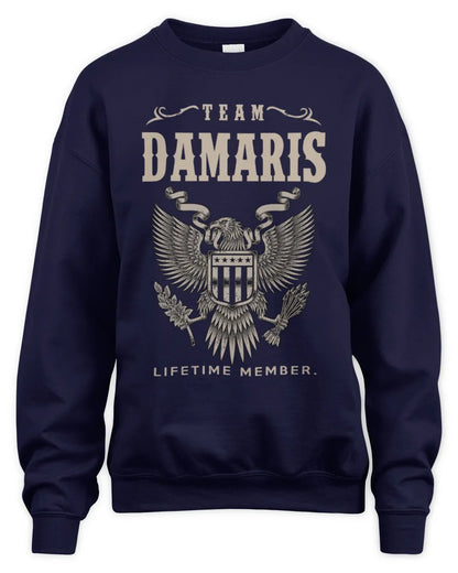 DAMARIS TP06-K82 – Personalized Classic Style Apparel “Team NAME Lifetime Member” - Unisex Sweatshirt - Navy