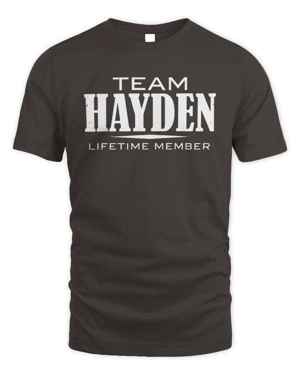 HAYDEN BL62-K4-128 - Personalized “Team NAME Lifetime Member” - Unisex Standard T-Shirt - Dark Chocolate