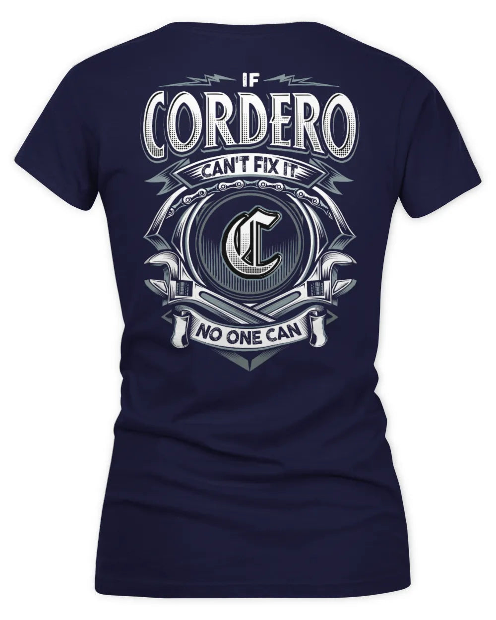 CORDERO AP81-K4-626 - Personalized Ahmed Quote Apparel “If Ahmed Can't Fix It, No One Can” - Women's V-Neck T-Shirt - Navy