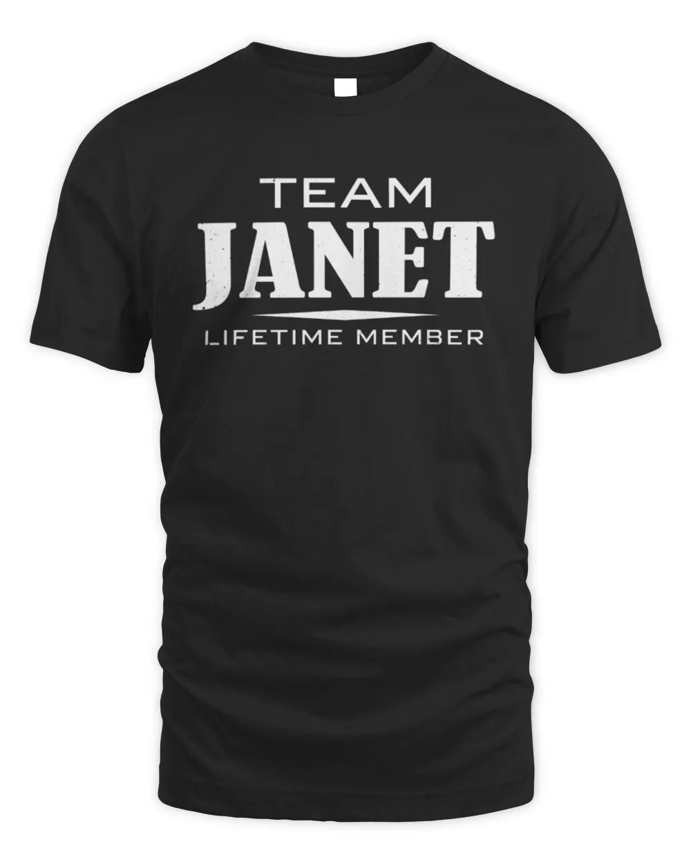 JANET BL62-K4-128 - Personalized “Team NAME Lifetime Member” - Unisex Standard T-Shirt - Black