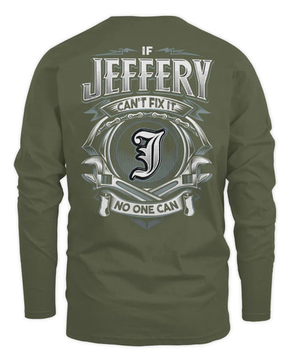 JEFFERY AP81-K4-626 - Personalized Ahmed Quote Apparel “If Ahmed Can't Fix It, No One Can” - Men's Long Sleeved T-Shirt - Military Green