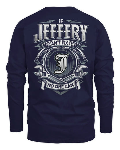 JEFFERY AP81-K4-626 - Personalized Ahmed Quote Apparel “If Ahmed Can't Fix It, No One Can” - Men's Long Sleeved T-Shirt - Navy