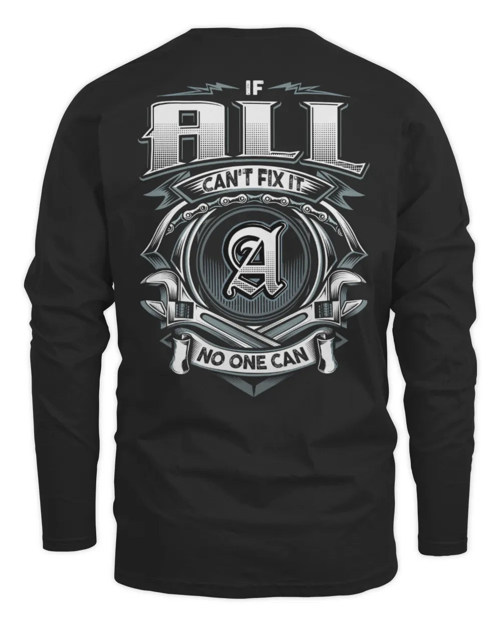 ALL AP81-K4-626 - Personalized Ahmed Quote Apparel “If Ahmed Can't Fix It, No One Can” - Men's Long Sleeved T-Shirt - Black
