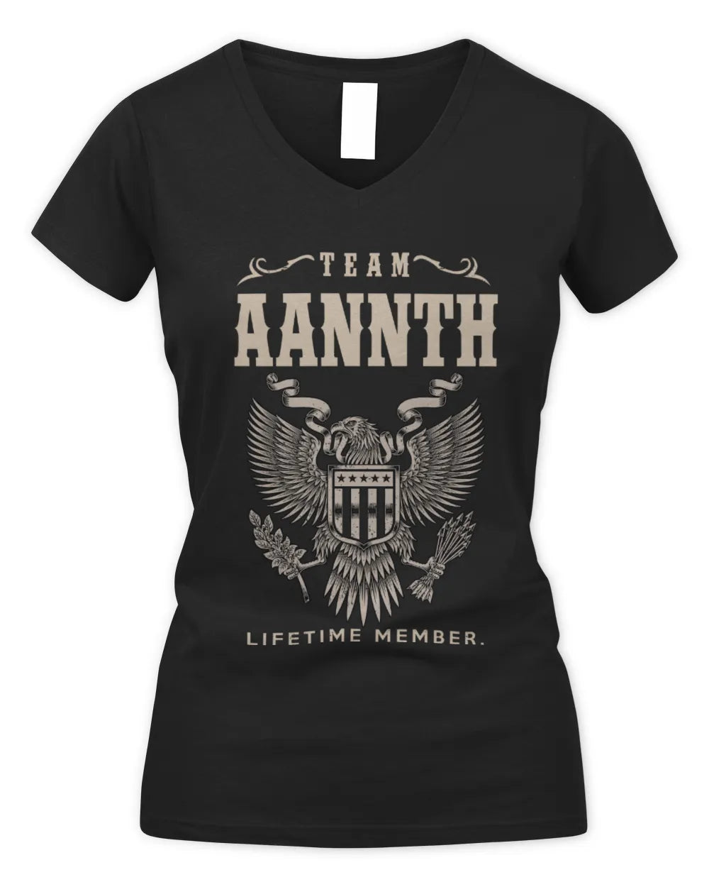 AANNTH TP06-K82 – Personalized Classic Style Apparel “Team NAME Lifetime Member” - Women's V-Neck T-Shirt - Black