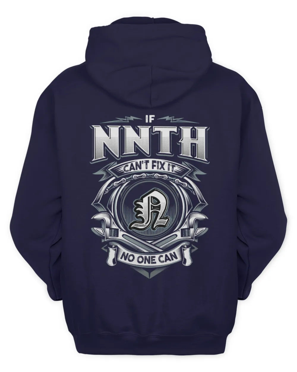 NNTH AP81-K4-626 - Personalized Ahmed Quote Apparel “If Ahmed Can't Fix It, No One Can” - Unisex Hoodie - Navy