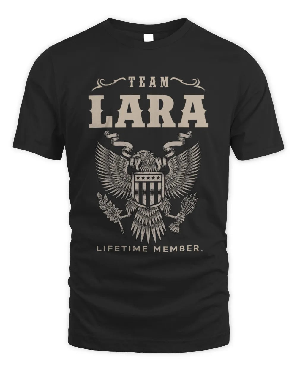 LARA TP06-K82 – Personalized Classic Style Apparel “Team NAME Lifetime Member” - Unisex Standard T-Shirt - Black