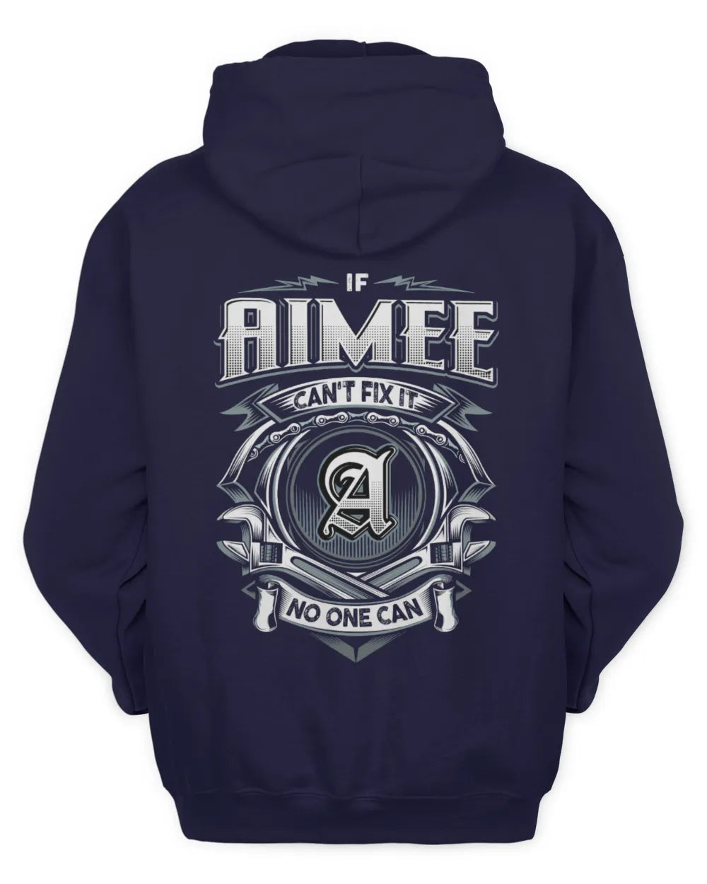 AIMEE AP81-K4-626 - Personalized Ahmed Quote Apparel “If Ahmed Can't Fix It, No One Can” - Unisex Hoodie - Navy