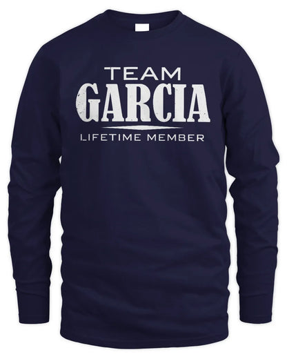 GARCIA BL62-K4-128 - Personalized “Team NAME Lifetime Member” - Men's Long Sleeved T-Shirt - Navy