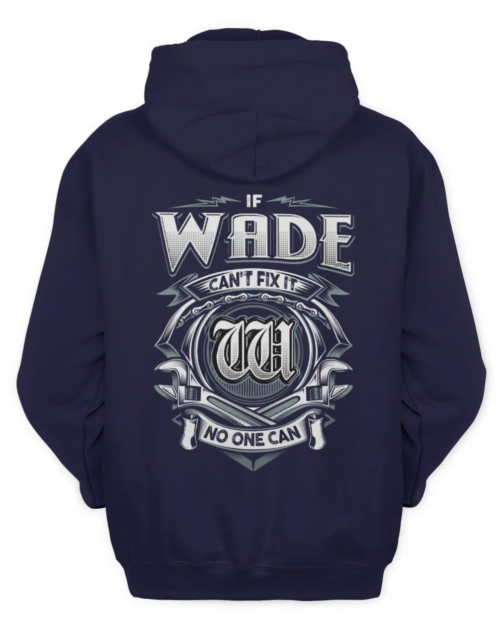 WADE AP81-K4-626 - Personalized Ahmed Quote Apparel “If Ahmed Can't Fix It, No One Can” - Unisex Hoodie - Navy