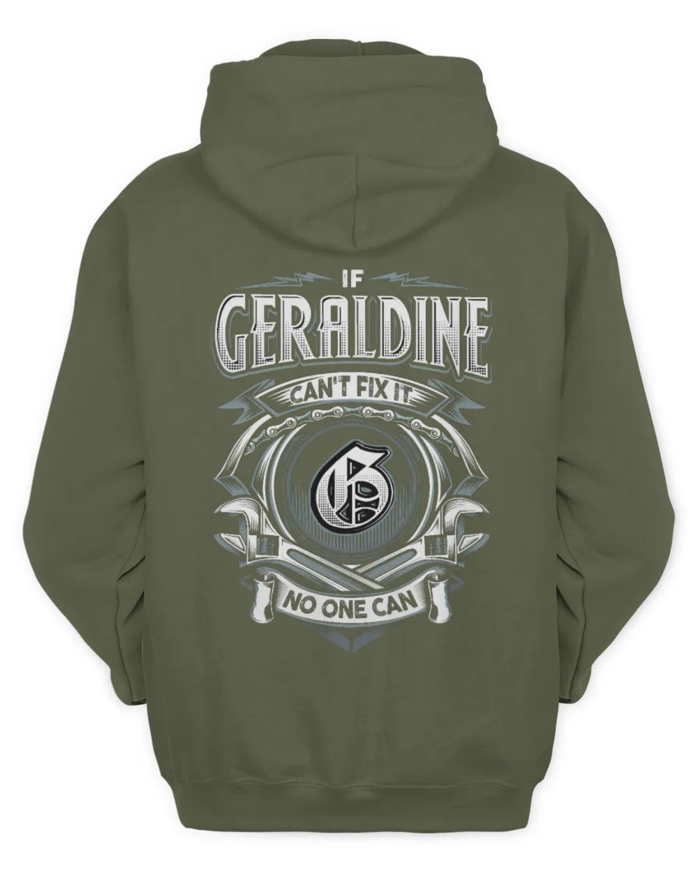 GERALDINE AP81-K4-626 - Personalized Ahmed Quote Apparel “If Ahmed Can't Fix It, No One Can” - Unisex Hoodie - Military Green