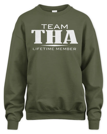 THA BL62-K4-128 - Personalized “Team NAME Lifetime Member” - Unisex Sweatshirt - Military Green