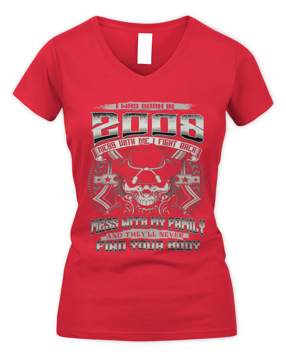 2008 HH89-K2 – Protective Family Quote T-Shirt - Women's V-Neck T-Shirt - Red