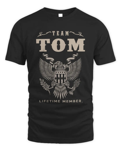 TOM TP06-K82 – Personalized Classic Style Apparel “Team NAME Lifetime Member” - Unisex Standard T-Shirt - Black