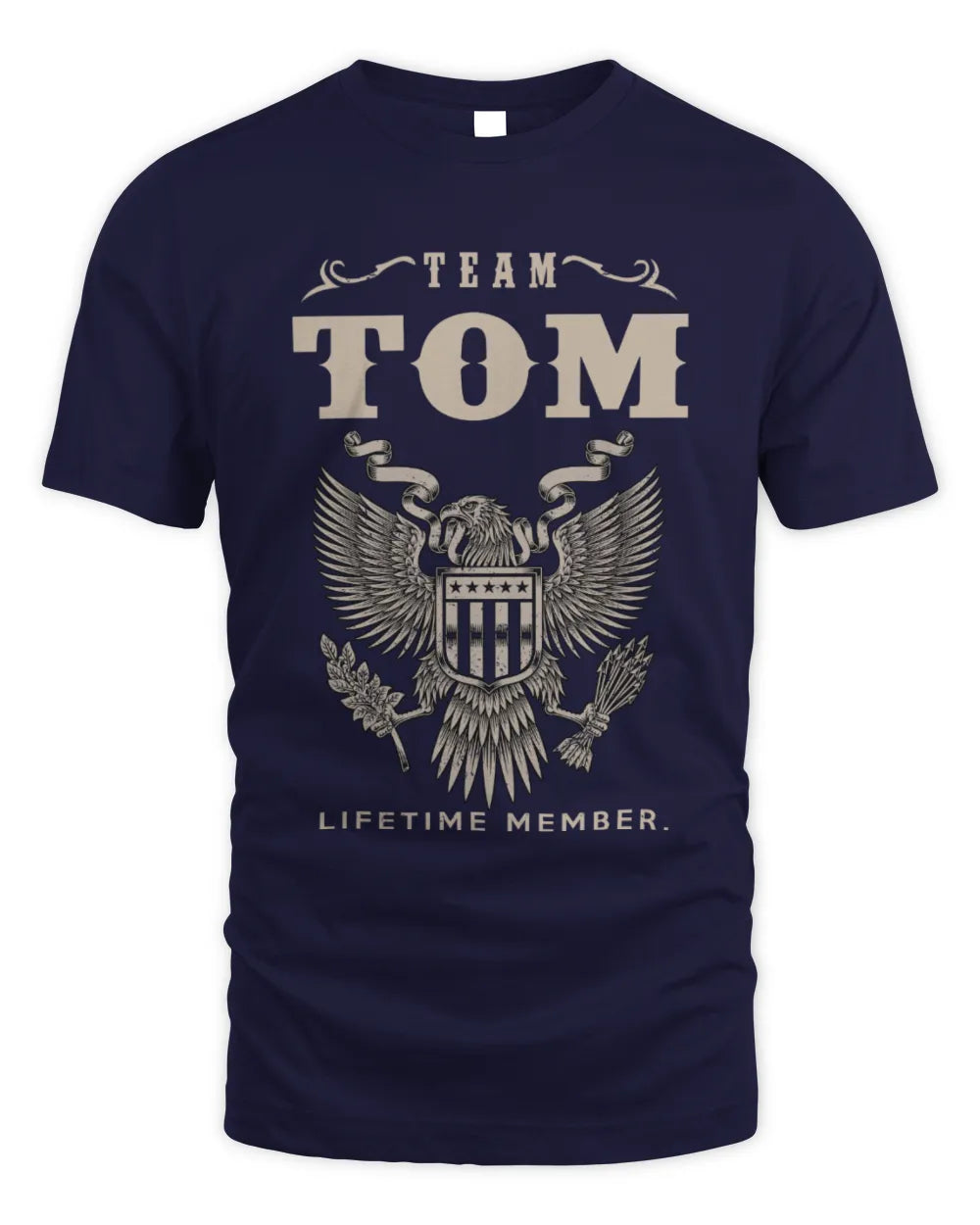 TOM TP06-K82 – Personalized Classic Style Apparel “Team NAME Lifetime Member” - Unisex Standard T-Shirt - Navy