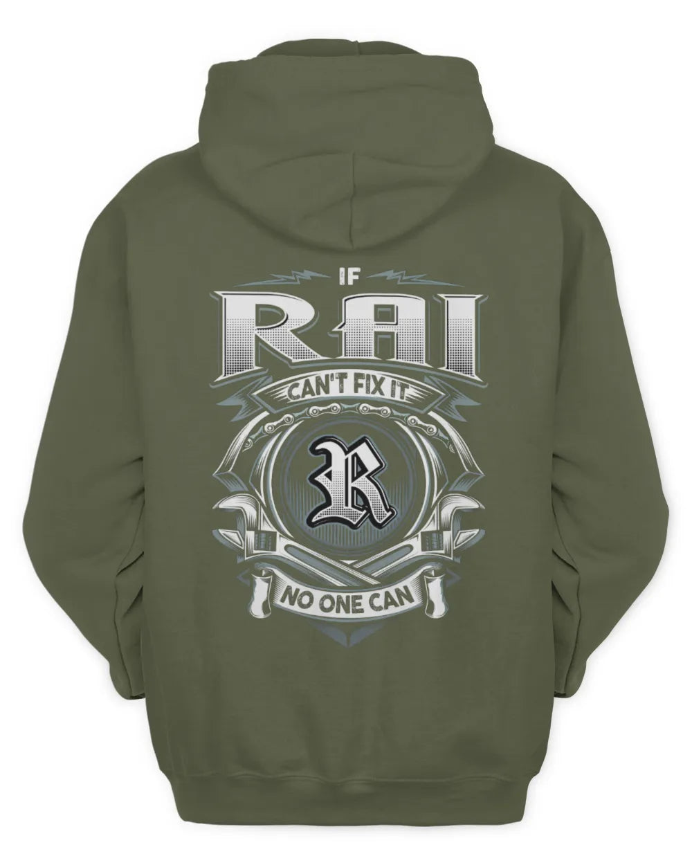 RAI AP81-K4-626 - Personalized Ahmed Quote Apparel “If Ahmed Can't Fix It, No One Can” - Unisex Hoodie - Military Green
