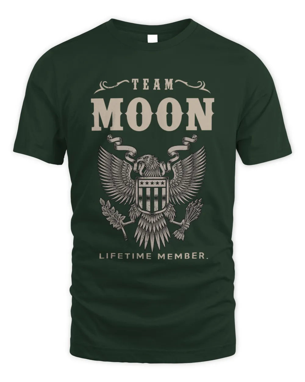 MOON TP06-K82 – Personalized Classic Style Apparel “Team NAME Lifetime Member” - Unisex Standard T-Shirt - Forest Green