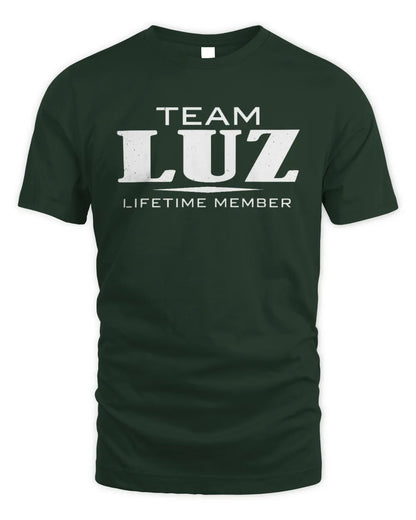 LUZ BL62-K4-128 - Personalized “Team NAME Lifetime Member” - Unisex Standard T-Shirt - Forest Green
