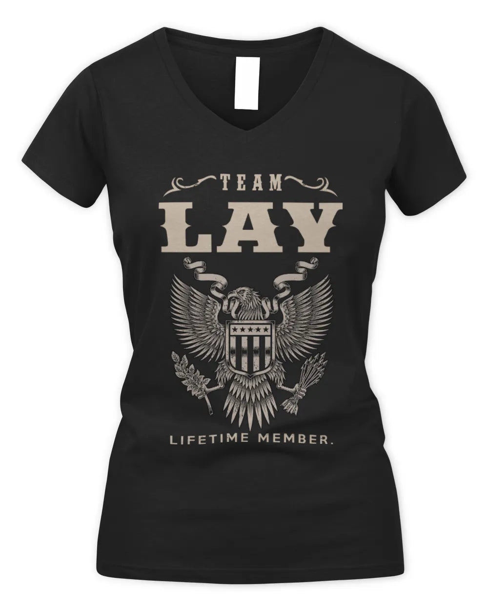 LAY TP06-K82 – Personalized Classic Style Apparel “Team NAME Lifetime Member” - Women's V-Neck T-Shirt - Black