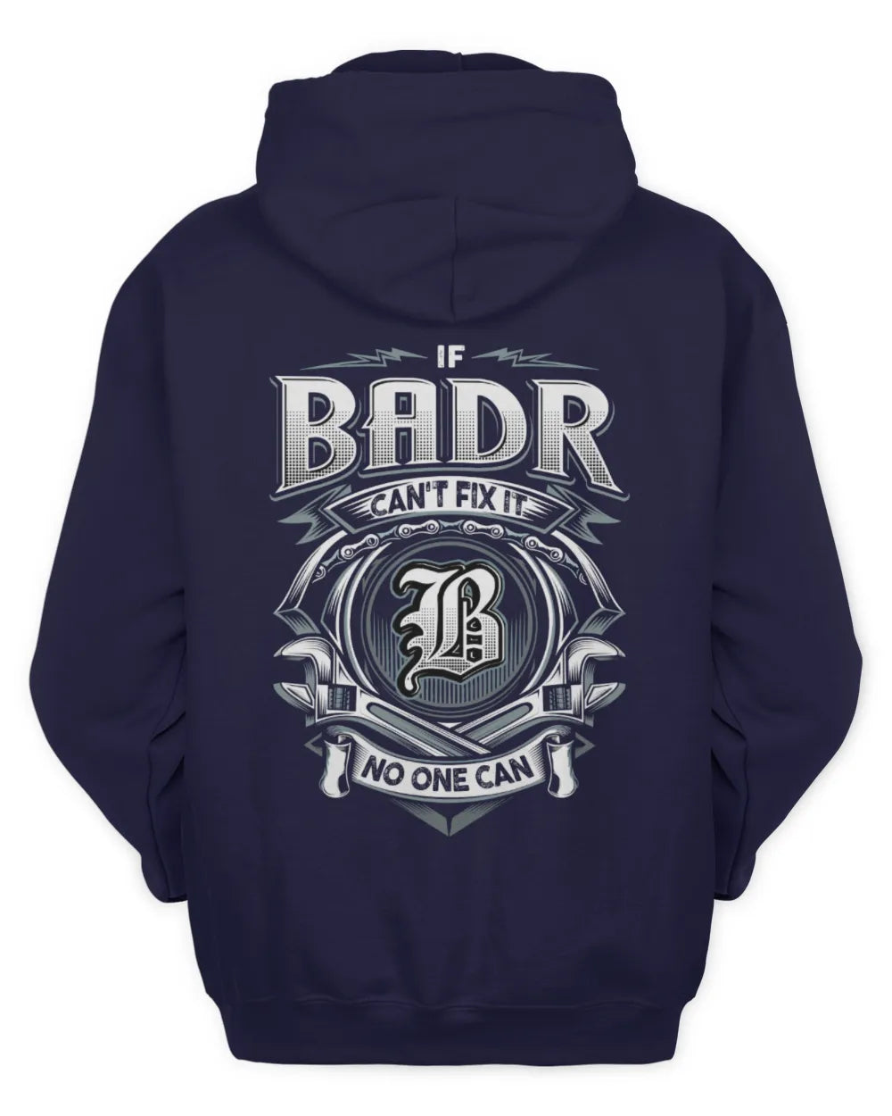 BADR AP81-K4-626 - Personalized Ahmed Quote Apparel “If Ahmed Can't Fix It, No One Can” - Unisex Hoodie - Navy