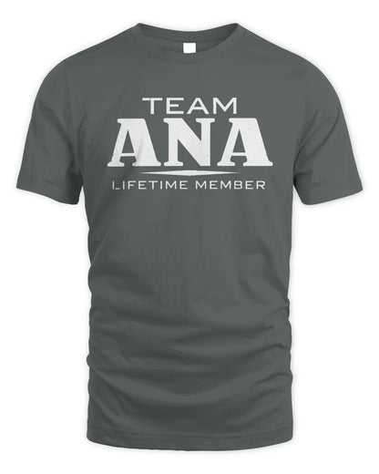ANA BL62-K4-128 - Personalized “Team NAME Lifetime Member” - Unisex Standard T-Shirt - Charcoal