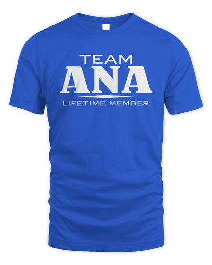 ANA BL62-K4-128 - Personalized “Team NAME Lifetime Member” - Unisex Standard T-Shirt - Royal