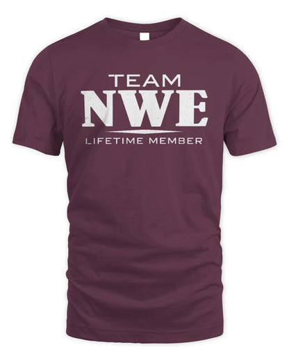 NWE BL62-K4-128 - Personalized “Team NAME Lifetime Member” - Unisex Standard T-Shirt - Maroon