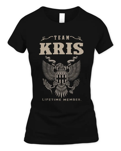 KRIS TP06-K82 – Personalized Classic Style Apparel “Team NAME Lifetime Member” - Women's Standard T-Shirt - Black