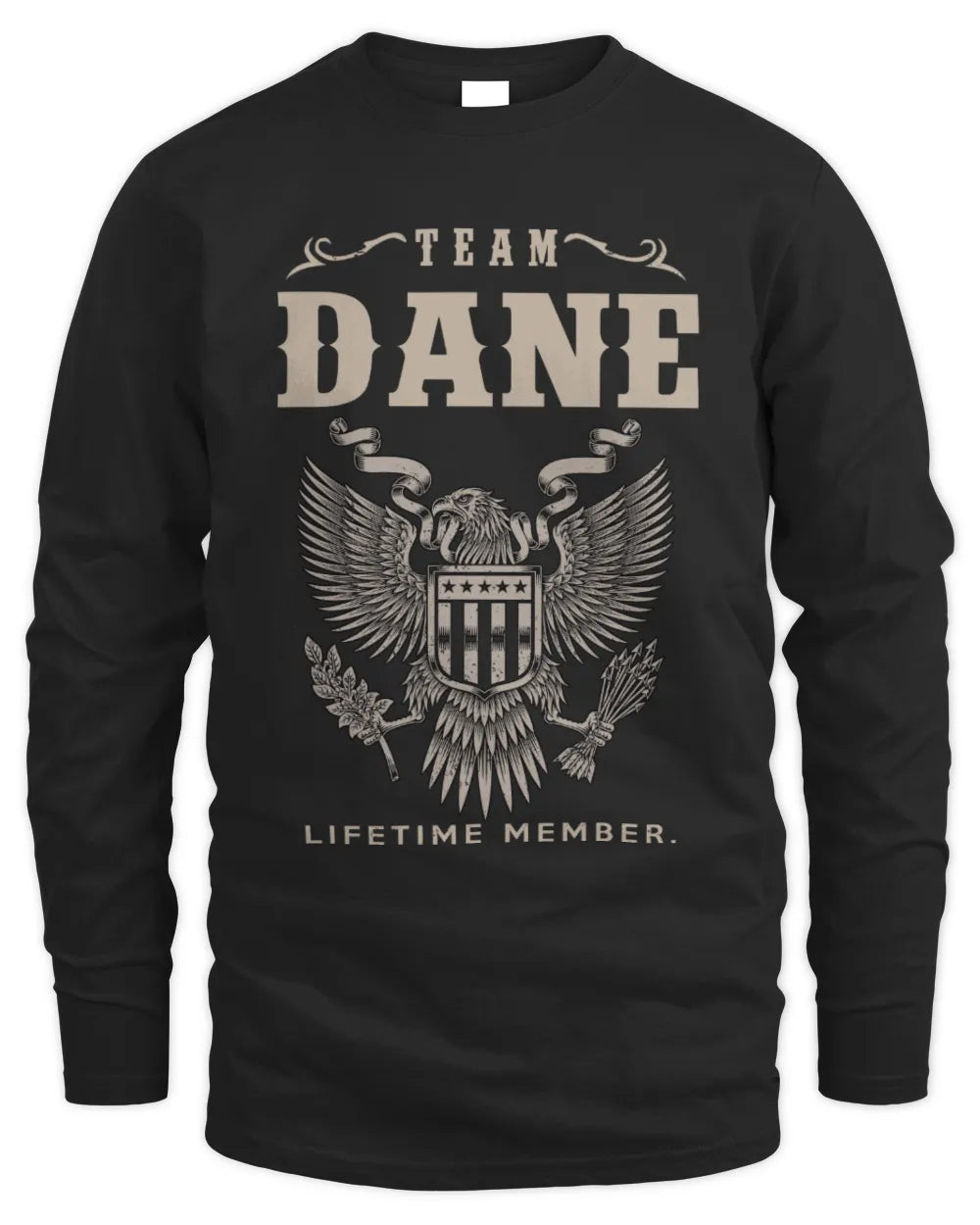 DANE TP06-K82 – Personalized Classic Style Apparel “Team NAME Lifetime Member” - Men's Long Sleeved T-Shirt - Black