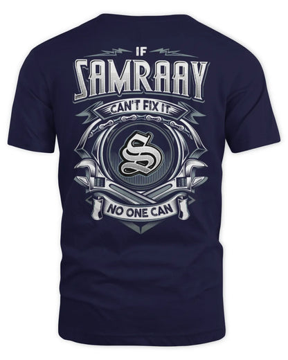 SAMRAAY AP81-K4-626 - Personalized Ahmed Quote Apparel “If Ahmed Can't Fix It, No One Can” - Unisex Standard T-Shirt - Navy