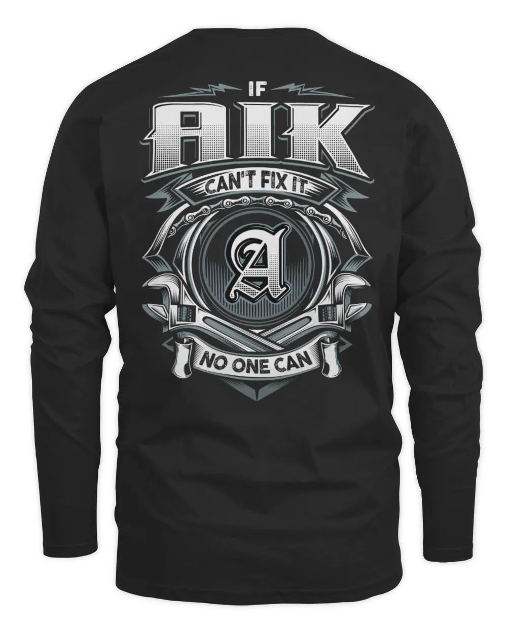 AIK AP81-K4-626 - Personalized Ahmed Quote Apparel “If Ahmed Can't Fix It, No One Can” - Men's Long Sleeved T-Shirt - Black