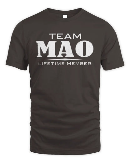 MAO BL62-K4-128 - Personalized “Team NAME Lifetime Member” - Unisex Standard T-Shirt - Dark Chocolate