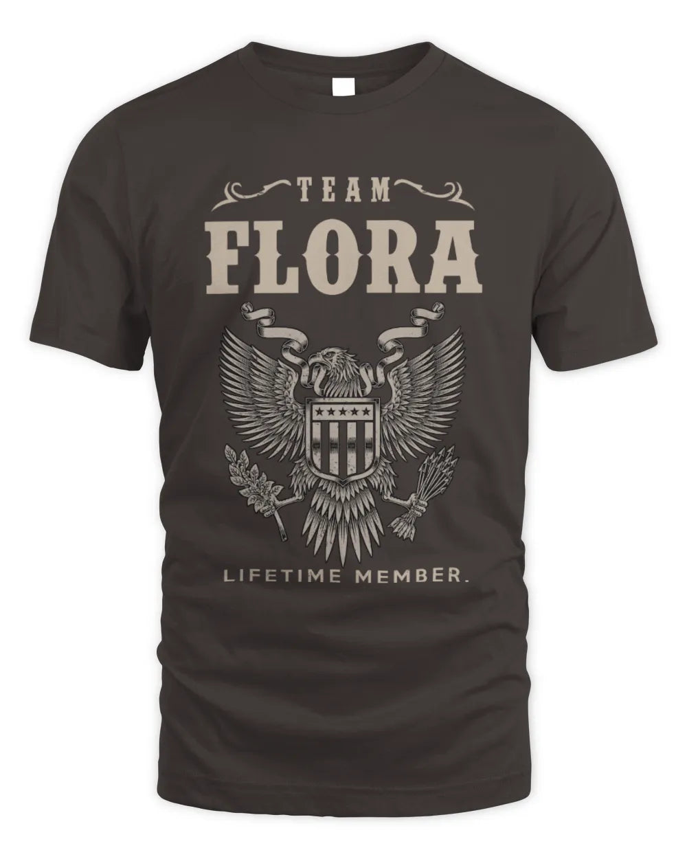 FLORA TP06-K82 – Personalized Classic Style Apparel “Team NAME Lifetime Member” - Unisex Standard T-Shirt - Dark Chocolate