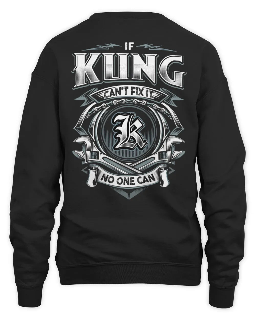 KUNG AP81-K4-626 - Personalized Ahmed Quote Apparel “If Ahmed Can't Fix It, No One Can” - Unisex Sweatshirt - Black